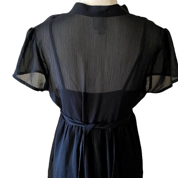 ๐ 3/$25 ๐ Merona | Sheer Dress with a Back Slip Attached | Black |Medium - Picture 4 of 10